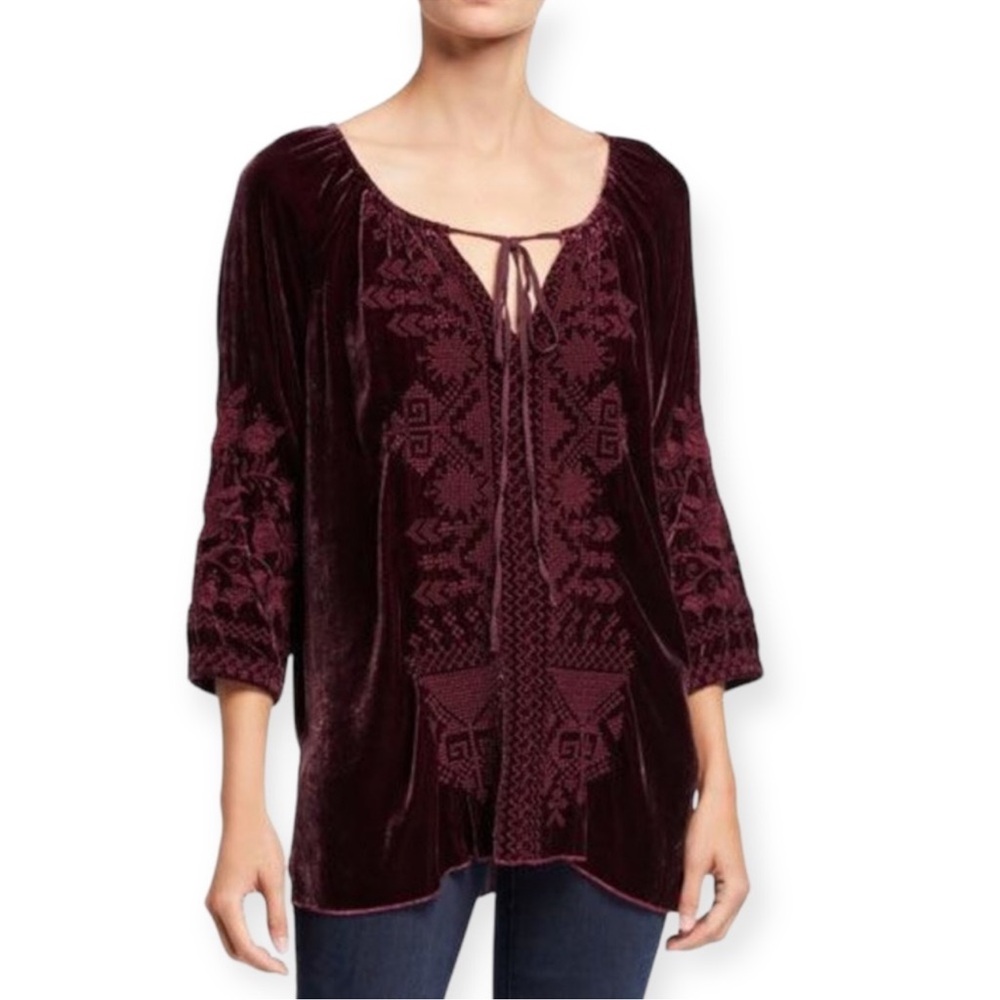 Johnny Was Daniella Embroidered Velvet
Peasant Blouse - Picture 4 of 7